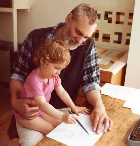 Artists Jeffrey Steele and his daughter Clara Clark mid-1980s copyright Judy Clark
