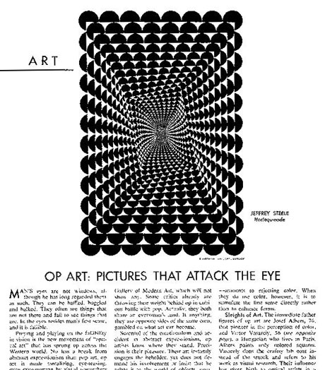 Jeffrey Steele painting Baroque Experiment in Time magazine Op Art: Pictures that Attack the Eye 1964